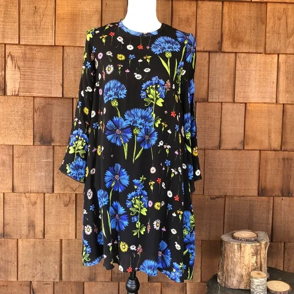 anthropologie black floral dress Pre-Loved Anthropologie 9-H15 StCL, Women's Floral Tie-Waist Dress, Black/Light  Taupe, Size XS – Elle & Beck main image 1